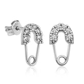 Boucle d'oreille femme en argent avec épingle à nourrice